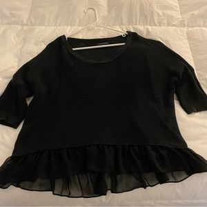 American Eagle Black Knit Sweater Blouse